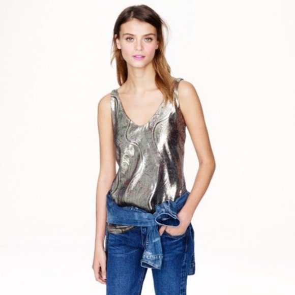 J. Crew Tops - J. Crew Cate Metallic Gold Top 0